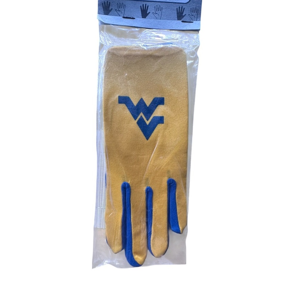 Smith Promotions Wave Gloves West Virginia Mountaineers OS Gold Blue New Vintage